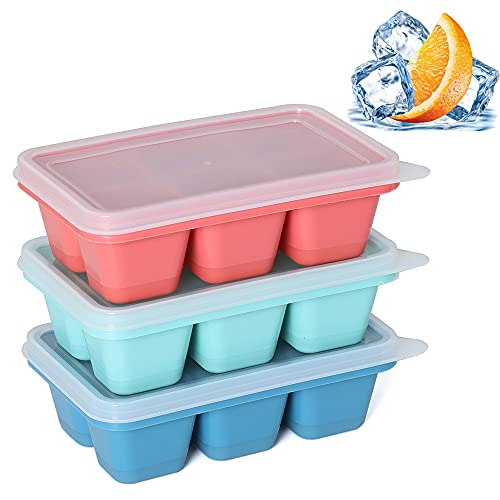 KIYOKI Eiswürfelformen 3 Stück – Mini-Eiswürfelformen mit leicht zu öffnendem Silikonboden, stapelbare kleine Eiswürfelformen mit Deckel für Gefrierschrank, Cocktail KIYOKI Eiswürfelformen 3 Stück – Mini-Eiswürfelformen mit leicht zu öffnendem Silikonboden, stapelbare kleine Eiswürfelformen mit Deckel für Gefrierschrank, Cocktail von KIYOKI
