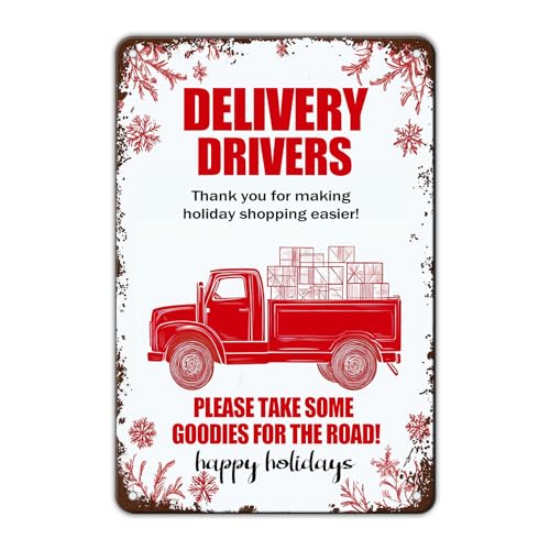 KIYOYO Blechschild Lieferung Fahrer Schild Lieferung Fahrer Danke Paket Lieferung Schild Post Mann Geschenk Fahrer Geschenk Urlaub Schilder für Küche 20,3 x 30,5 cm KIYOYO Blechschild Lieferung Fahrer Schild Lieferung Fahrer Danke Paket Lieferung Schild Post Mann Geschenk Fahrer Geschenk Urlaub Schilder für Küche 20,3 x 30,5 cm von KIYOYO