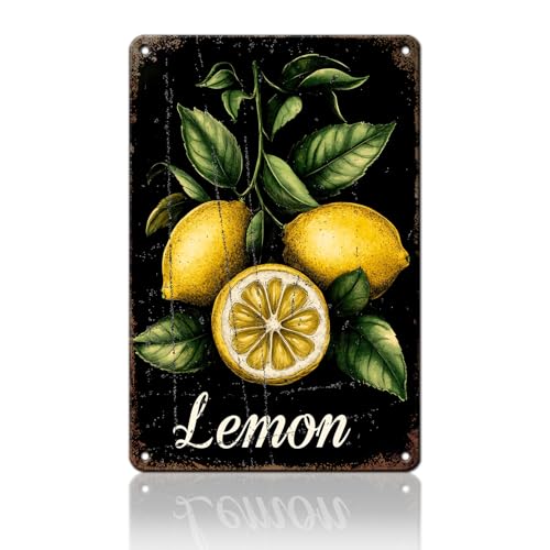 KIYOYO Fresh Lemon Metallschild, Zitrone, Sommer, Aluminiumschild, Küche, Zuhause, Wanddekoration, 40,6 x 30,5 cm KIYOYO Fresh Lemon Metallschild, Zitrone, Sommer, Aluminiumschild, Küche, Zuhause, Wanddekoration, 40,6 x 30,5 cm von KIYOYO