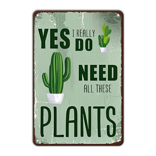 KIYOYO Lustiges Metall-Blechschild, Vintage-Gartenschilder, Aufschrift "Yes I Really Do Need All These Plants", Gartenschilder, Gartenschilder, Metallposter, lustige Gartendekoration, 20,3 x 30,5 cm KIYOYO Lustiges Metall-Blechschild, Vintage-Gartenschilder, Aufschrift "Yes I Really Do Need All These Plants", Gartenschilder, Gartenschilder, Metallposter, lustige Gartendekoration, 20,3 x 30,5 cm von KIYOYO
