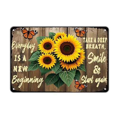 KIYOYO Metall-Blechschild "Everyday Is A New Beginning", Retro-Schild, lustiges Retro-Schild, Restaurant, Zuhause, Männerhöhle, Wanddekoration, Eisenschilder, 30,5 x 20,3 cm KIYOYO Metall-Blechschild "Everyday Is A New Beginning", Retro-Schild, lustiges Retro-Schild, Restaurant, Zuhause, Männerhöhle, Wanddekoration, Eisenschilder, 30,5 x 20,3 cm von KIYOYO