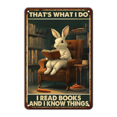KIYOYO Metall-Blechschild "That's What I Do I Read Books And I Know Things", Retro-Poster, Bibliothek, Café, Innenwand, lustiges Geschenk, Poster, Gemälde, 30,5 x 20,3 cm KIYOYO Metall-Blechschild "That's What I Do I Read Books And I Know Things", Retro-Poster, Bibliothek, Café, Innenwand, lustiges Geschenk, Poster, Gemälde, 30,5 x 20,3 cm von KIYOYO