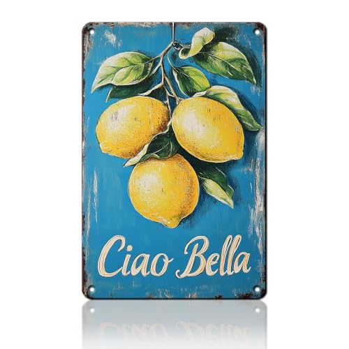 KIYOYO Metallschild mit Aufschrift "Fresh Lemon", Vintage-Stil, Ciao, Bella, Zitronenbaum, Aluminium-Blechschild, Zuhause, Küche, Garten, Kaffee, Büro, Wanddekoration, Poster, 40,6 x 30,5 cm KIYOYO Metallschild mit Aufschrift "Fresh Lemon", Vintage-Stil, Ciao, Bella, Zitronenbaum, Aluminium-Blechschild, Zuhause, Küche, Garten, Kaffee, Büro, Wanddekoration, Poster, 40,6 x 30,5 cm von KIYOYO