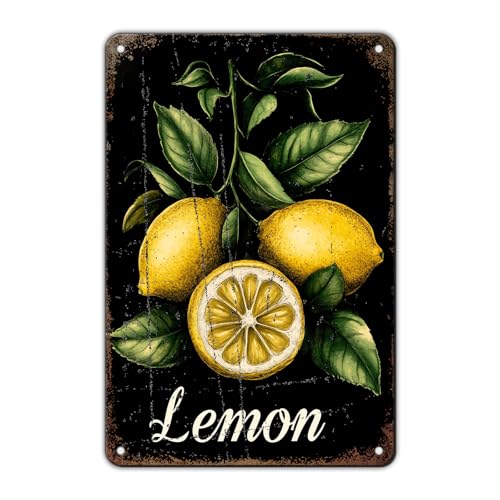 KIYOYO Metallschild mit Aufschrift "Fresh Lemon", Zitronensommer, Aluminiumschild, Wanddekoration, 30,5 x 20,3 cm KIYOYO Metallschild mit Aufschrift "Fresh Lemon", Zitronensommer, Aluminiumschild, Wanddekoration, 30,5 x 20,3 cm von KIYOYO