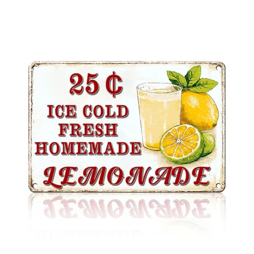 KIYOYO Metallschild mit Aufschrift "Ice Cold Fresh Lemonade", Sommer-Zitrone, Retro, Zuhause, Küche, Café, Büro, Barthroom, Wanddekoration, 40,6 x 30,5 cm KIYOYO Metallschild mit Aufschrift "Ice Cold Fresh Lemonade", Sommer-Zitrone, Retro, Zuhause, Küche, Café, Büro, Barthroom, Wanddekoration, 40,6 x 30,5 cm von KIYOYO