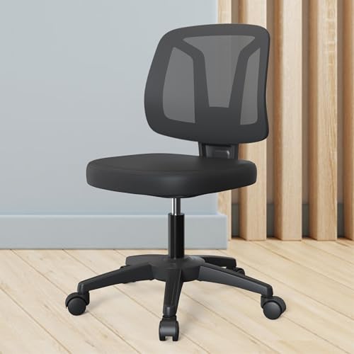 KIZECK Moderne Lendenwirbelstütze, Büro-Schreibtisch, Zuhause, Arbeitszimmer, Computer, Arbeitsstuhl mit weichen Rollen, für Erwachsene von KIZECK