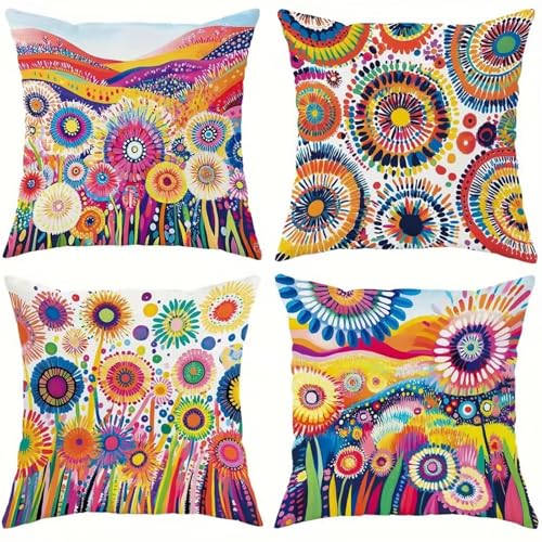 KIZIFI 4er Set Outdoor Kissenbezüge 50x50 cm Aquarell Outdoor Wasserdicht Kissenhülle Gelbgrün Leinen Kissenbezug Zweiseitiges Muster Zierkissenbezug für Sofa Garten Wohnzimmer Bett KIZIFI 4er Set Outdoor Kissenbezüge 50x50 cm Aquarell Outdoor Wasserdicht Kissenhülle Gelbgrün Leinen Kissenbezug Zweiseitiges Muster Zierkissenbezug für Sofa Garten Wohnzimmer Bett von KIZIFI