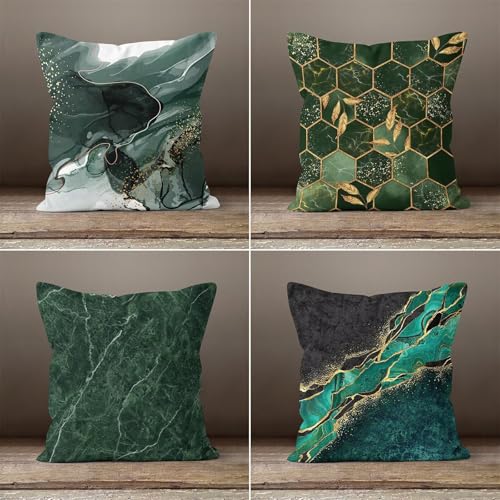 KIZIFI 4er Set Outdoor Kissenbezüge 65x65 cm Grün Geometrisch Outdoor Wasserdicht Kissenhülle Marmor Leinen Kissenbezug Zweiseitiges Muster Zierkissenbezug für Sofa Garten Wohnzimmer Bett KIZIFI 4er Set Outdoor Kissenbezüge 65x65 cm Grün Geometrisch Outdoor Wasserdicht Kissenhülle Marmor Leinen Kissenbezug Zweiseitiges Muster Zierkissenbezug für Sofa Garten Wohnzimmer Bett von KIZIFI