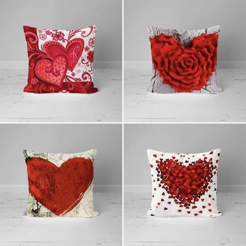 KIZIFI Blumen Leinen Kissenbezug 60x60 cm 4er Set Rot Grau Kissenbezug Outdoor Wasserdicht Kissenhülle Modern Kissenbezüge Quadratisch Saisonnal Zierkissenbezug für Wohnzimmer Couch Balkon KIZIFI Blumen Leinen Kissenbezug 60x60 cm 4er Set Rot Grau Kissenbezug Outdoor Wasserdicht Kissenhülle Modern Kissenbezüge Quadratisch Saisonnal Zierkissenbezug für Wohnzimmer Couch Balkon von KIZIFI