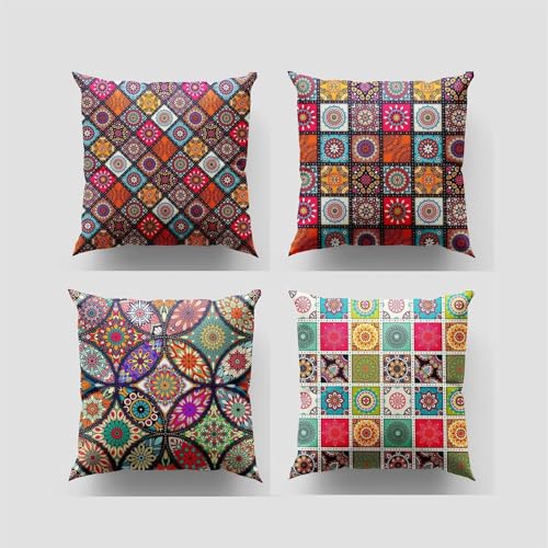 KIZIFI Buntes Mandala Leinen Kissenbezug 55x55 cm 4er Set Geometrisch Kissenbezug Outdoor Wasserdicht Kissenhülle Modern Kissenbezüge Quadratisch Saisonnal Zierkissenbezug für Wohnzimmer Couch Balkon KIZIFI Buntes Mandala Leinen Kissenbezug 55x55 cm 4er Set Geometrisch Kissenbezug Outdoor Wasserdicht Kissenhülle Modern Kissenbezüge Quadratisch Saisonnal Zierkissenbezug für Wohnzimmer Couch Balkon von KIZIFI