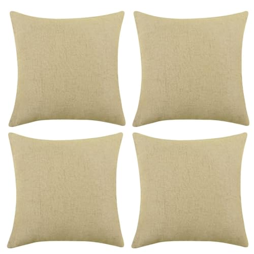 KIZIFI Gelb Leinen Kissenbezug 50x50 cm 4er Set Schmucklos Kissenbezug Outdoor Wasserdicht Kissenhülle Modern Kissenbezüge Quadratisch Saisonnal Zierkissenbezug für Wohnzimmer Couch Balkon KIZIFI Gelb Leinen Kissenbezug 50x50 cm 4er Set Schmucklos Kissenbezug Outdoor Wasserdicht Kissenhülle Modern Kissenbezüge Quadratisch Saisonnal Zierkissenbezug für Wohnzimmer Couch Balkon von KIZIFI