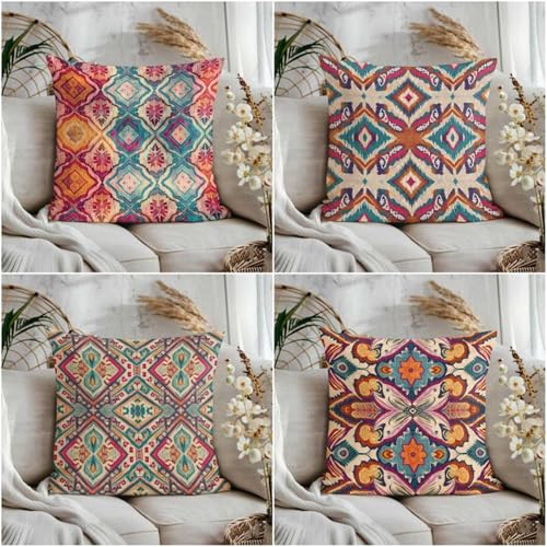 KIZIFI Grün Gelb Leinen Kissenbezug 65x65 cm 4er Set Ethnischer Stil Kissenbezug Outdoor Wasserdicht Kissenhülle Modern Kissenbezüge Quadratisch Saisonnal Zierkissenbezug für Wohnzimmer Couch Balkon KIZIFI Grün Gelb Leinen Kissenbezug 65x65 cm 4er Set Ethnischer Stil Kissenbezug Outdoor Wasserdicht Kissenhülle Modern Kissenbezüge Quadratisch Saisonnal Zierkissenbezug für Wohnzimmer Couch Balkon von KIZIFI