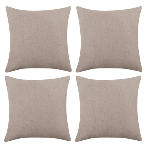 KIZIFI Hellbraun Leinen Kissenbezug 70x70 cm 4er Set Schmucklos Kissenbezug Outdoor Wasserdicht Kissenhülle Modern Kissenbezüge Quadratisch Saisonnal Zierkissenbezug für Wohnzimmer Couch Balkon KIZIFI Hellbraun Leinen Kissenbezug 70x70 cm 4er Set Schmucklos Kissenbezug Outdoor Wasserdicht Kissenhülle Modern Kissenbezüge Quadratisch Saisonnal Zierkissenbezug für Wohnzimmer Couch Balkon von KIZIFI