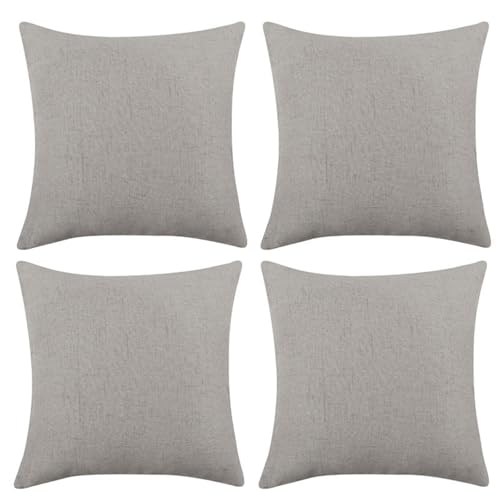 KIZIFI Hellgrau Leinen Kissenbezug 70x70 cm 4er Set Schmucklos Kissenbezug Outdoor Wasserdicht Kissenhülle Modern Kissenbezüge Quadratisch Saisonnal Zierkissenbezug für Wohnzimmer Couch Balkon KIZIFI Hellgrau Leinen Kissenbezug 70x70 cm 4er Set Schmucklos Kissenbezug Outdoor Wasserdicht Kissenhülle Modern Kissenbezüge Quadratisch Saisonnal Zierkissenbezug für Wohnzimmer Couch Balkon von KIZIFI