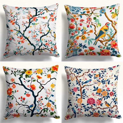KIZIFI Tiere Leinen Kissenbezug 65x65 cm 4er Set Blumen Kissenbezug Outdoor Wasserdicht Kissenhülle Modern Kissenbezüge Quadratisch Saisonnal Zierkissenbezug für Wohnzimmer Couch Balkon KIZIFI Tiere Leinen Kissenbezug 65x65 cm 4er Set Blumen Kissenbezug Outdoor Wasserdicht Kissenhülle Modern Kissenbezüge Quadratisch Saisonnal Zierkissenbezug für Wohnzimmer Couch Balkon von KIZIFI