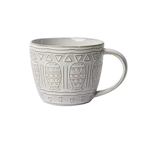 KIZQYN Tasse Becher Vintage Relief Mug 500ML Kaffeetasse mit großem Fassungsvermögen Personalisierter Trinkbecher for Zuhause, Büro und Schule Kaffeetassen von KIZQYN