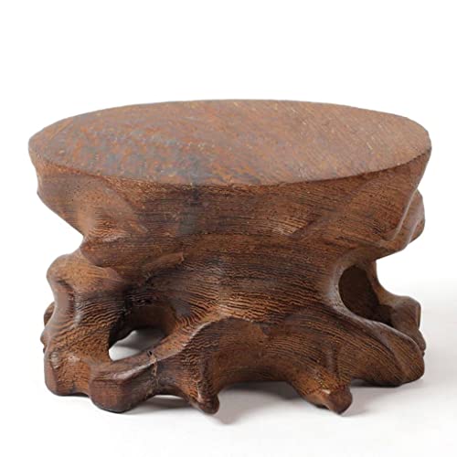 Pflanzenhocker Blumenständer Runde Basis Rosenholz Handwerk Boden Pflanze Kissen Erhöhte Holz Teekanne Ornamente Wurzel Carving Base Geeignet for Hausgarten Dekoration Blumenhocker (Size : A) von KIZQYN