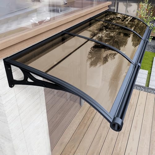 Vordach für Haustür Türeingang, Fenstertürmarkisen außen mit Aluminiumhalterung aus Polycarbonatplatte, Türmarkise für Terrasse, Balkon, Veranda, UV-Schutz vor Regen und Schnee, Braun 60x150cm Vordach für Haustür Türeingang, Fenstertürmarkisen außen mit Aluminiumhalterung aus Polycarbonatplatte, Türmarkise für Terrasse, Balkon, Veranda, UV-Schutz vor Regen und Schnee, Braun 60x150cm von KIZYRQ