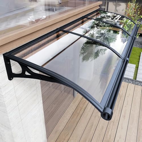 Vordach für Haustür Türeingang, Fenstertürmarkisen außen mit Aluminiumhalterung aus Polycarbonatplatte, Türmarkise für Terrasse, Balkon, Veranda, UV-Schutz vor Regen und Schnee, Transparent 60x80cm Vordach für Haustür Türeingang, Fenstertürmarkisen außen mit Aluminiumhalterung aus Polycarbonatplatte, Türmarkise für Terrasse, Balkon, Veranda, UV-Schutz vor Regen und Schnee, Transparent 60x80cm von KIZYRQ