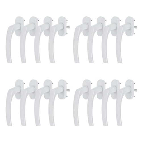 16 x Alu Fenstergriff in Weiß RAL 9016 - Stiftlänge 45mm von kj-vertrieb