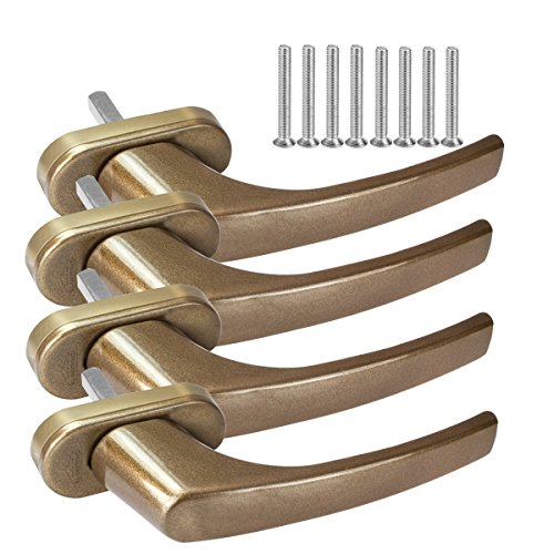 4 x Alu Fenstergriff in Gold F4 - Stiftlänge 30mm 4 x Alu Fenstergriff in Gold F4 - Stiftlänge 30mm von kj-vertrieb