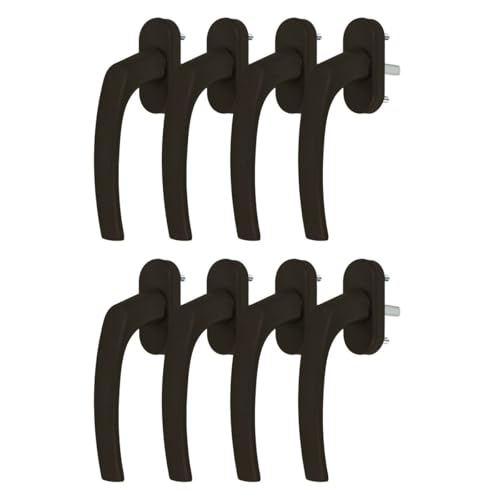 8 x Alu Fenstergriff in Braun RAL 8019 - Stiftlänge 40mm von kj-vertrieb