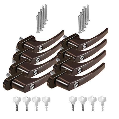 8 x Alu Fenstergriff in Braun RAL 8019 abschließbar - Stiftlänge 35mm 8 x Alu Fenstergriff in Braun RAL 8019 abschließbar - Stiftlänge 35mm von kj-vertrieb