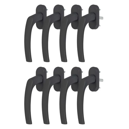 8 x Alu Fenstergriff in Grau RAL 7016 - Stiftlänge 35mm von kj-vertrieb