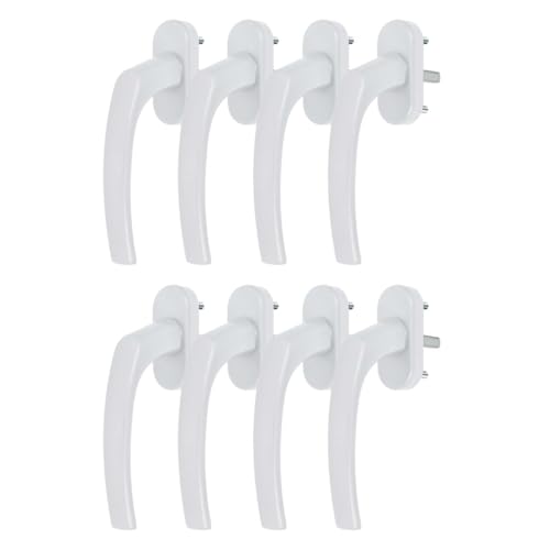 8 x Alu Fenstergriff in Weiß RAL 9016 - Stiftlänge 40mm von kj-vertrieb