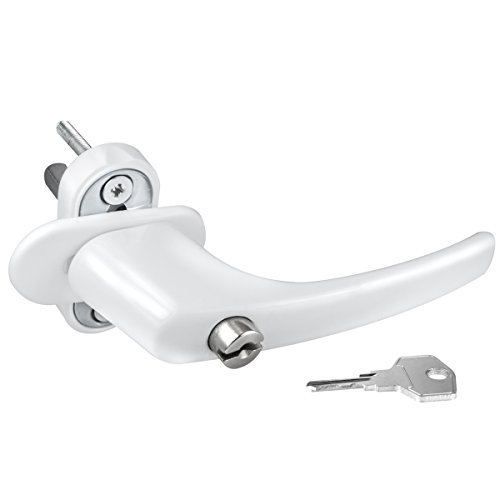 Alu Fenstergriff in Weiß abschließbar - Stiftlänge 30mm von kj-vertrieb