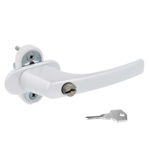 Alu Fenstergriff in Weiß abschließbar - Stiftlänge 30mm von kj-vertrieb