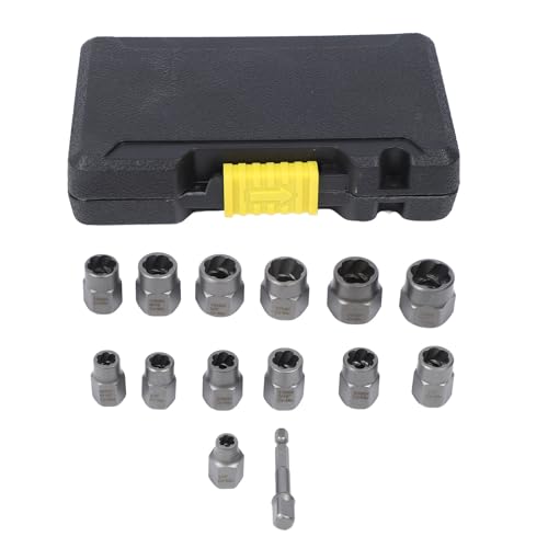 14PCS Bolt Extractor Set, Bolt Nuts Extractor Socket Set Chrome Molybdenum Steel Stripped Lug Nut Remover for Removing Damaged Frozen Nuts Screws - Bolt Nuts Extractor Set 14PCS Bolt Extractor Set, Bolt Nuts Extractor Socket Set Chrome Molybdenum Steel Stripped Lug Nut Remover for Removing Damaged Frozen Nuts Screws - Bolt Nuts Extractor Set von KJAOYU