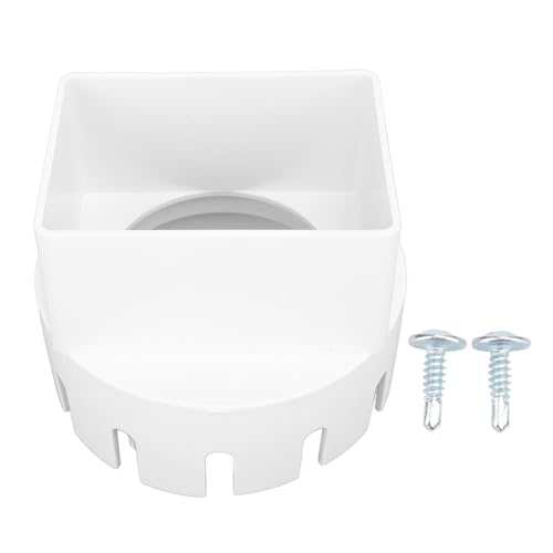 Downspout to Drain Pipe Adapter, 3x4 Inch Rain Gutter Downspout Adapter - PVC Square Connector for smoothness Outdoor Drainage - Ideal for Homeowners and Contractors (White) von KJAOYU
