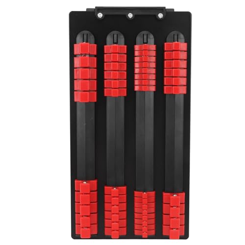 KJAOYU 48 -teilige Sockel -Organizer -Tablett - 1/2 "x 14 Clips, 3/8" x 18 Clips, 1/4 "x 16 Clips, tragbarer Sockel -Schienenhalter mit Griff, Rot - für Mechaniker, DIY -Projekte (Rot) von KJAOYU