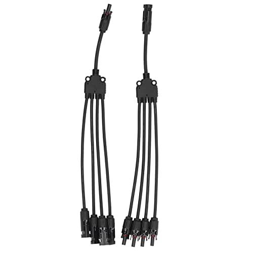 KJAOYU Solar Y Branch Connectors Extra Long Solar Panel Parallel Connectors, Solar Connector Y Branch 1 to 4 Parallel Adapter Splitter - for Outdoor Power Generation,Solar Panel von KJAOYU
