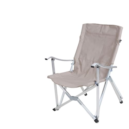 KJBDQQH Angelstuhl Aluminiumlegierung Outdoor Klappstuhl Angeln Freizeit Strandstuhl 600D Oxford Stoff Rückenlehne Direktor Camping Hocker(Khaki) von KJBDQQH