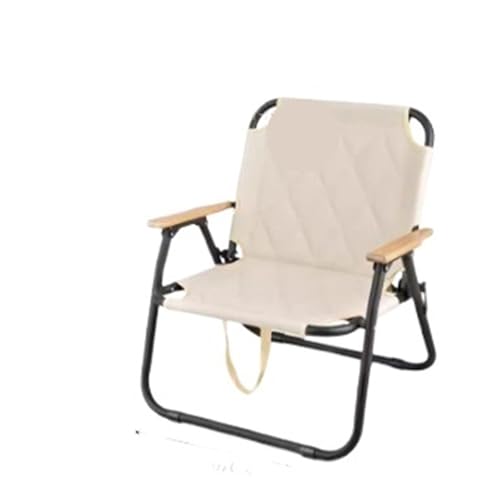 KJBDQQH Angelstuhl Outdoor-Klappstuhl, Picknick-Angelstuhl, Camping, Tragbar Und Praktisch, Strandstuhl(Beige Single Chair) von KJBDQQH