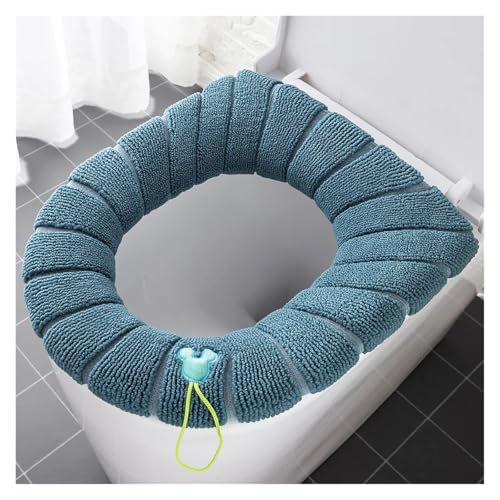 KJBDQQH Winter Toilettensitzauflage 1 Stück Winter Universal Warm Toilettensitzbezug Waschbares Badezimmerzubehör Gestrickter einfarbiger O-förmiger Toilettensitzbezug(Green) von KJBDQQH