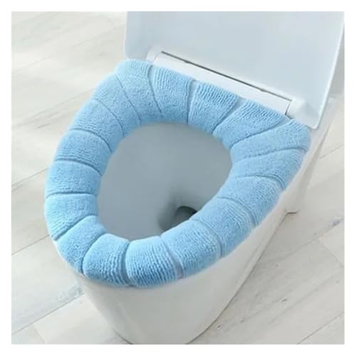 KJBDQQH Winter Toilettensitzauflage 1 stück Toilettensitzauflage Dehnbare Toilettensitzkissenbezug Matte Wärmer Haushaltswaren Badezimmerbedarf 30 cm x 30 cm(Blue) von KJBDQQH