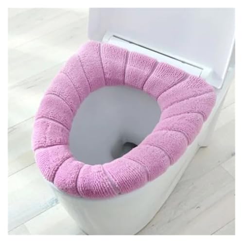 KJBDQQH Winter Toilettensitzauflage 1 stück Toilettensitzauflage Dehnbare Toilettensitzkissenbezug Matte Wärmer Haushaltswaren Badezimmerbedarf 30 cm x 30 cm(Pink) von KJBDQQH
