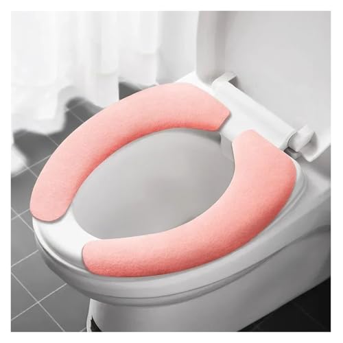 KJBDQQH Winter Toilettensitzauflage 2 Paar Wiederverwendbare warme Flanell-Toilettenaufkleber-Toilettensitzbezüge, waschbare Toilettensitzfüllung, Badezimmermatte, Sitzbezug, universell(Enlarge-pink) von KJBDQQH