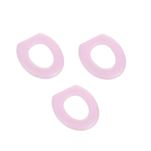 KJBDQQH Winter Toilettensitzauflage O-förmiger Toilettensitzbezug, hält warm, Kürbismuster, Toilettenmatte, strickt weiche Unterlage, Toilettensitz, waschbares Badezimmerzubehör(Pink-3Pcse) von KJBDQQH