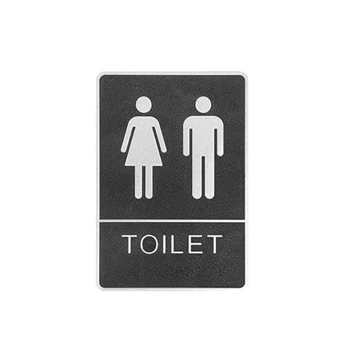 Toilettenzeichen 1PC Badezimmer Mark Label Abnehmbare Rückseite Selbstklebende Toilette WC Zeichen Wandaufkleber DIY Dekor Waschraum Zeichen Mark Büro(Toilet) von KJBDQQH