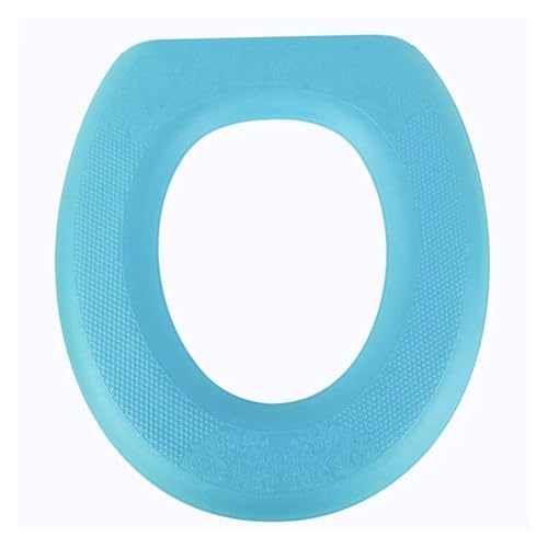 Winter Toilettensitzauflage Klebrige Toilettenmatte Eva Wasserdichter Toilettensitz Universal Wiederverwendbarer Nachthockerbezug Badezimmerzubehör Dekor Badezimmer WC-Bezug(Blue-1PC) von KJBDQQH