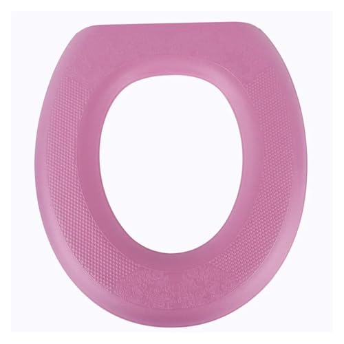 Winter Toilettensitzauflage Klebrige Toilettenmatte Eva Wasserdichter Toilettensitz Universal Wiederverwendbarer Nachthockerbezug Badezimmerzubehör Dekor Badezimmer WC-Bezug(Pink-1PC) von KJBDQQH