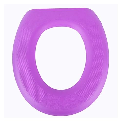 Winter Toilettensitzauflage Klebrige Toilettenmatte Eva Wasserdichter Toilettensitz Universal Wiederverwendbarer Nachthockerbezug Badezimmerzubehör Dekor Badezimmer WC-Bezug(Purple-1PC) von KJBDQQH