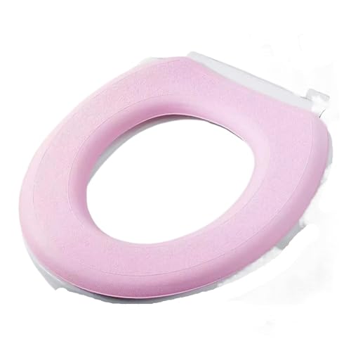 Winter Toilettensitzauflage O-förmiger, wasserfester, weicher Toilettensitzbezug for das Badezimmer, waschbar, Toilettenmatte, Polster, Toilettensitz, Bidet, Toilettenbezug, Zubehör(MTQ-O-PINK) von KJBDQQH