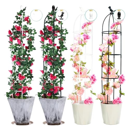 tomatenkäfig Eine Pflanzenhalterung for Kletterpflanzen, EIN Lichtturm und Stützrahmenbalkone im europäischen Stil(145cm-black-bud) von KJBDQQH