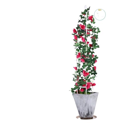 tomatenkäfig Eine Pflanzenhalterung for Kletterpflanzen, EIN Lichtturm und Stützrahmenbalkone im europäischen Stil(145cm-white-bud) von KJBDQQH