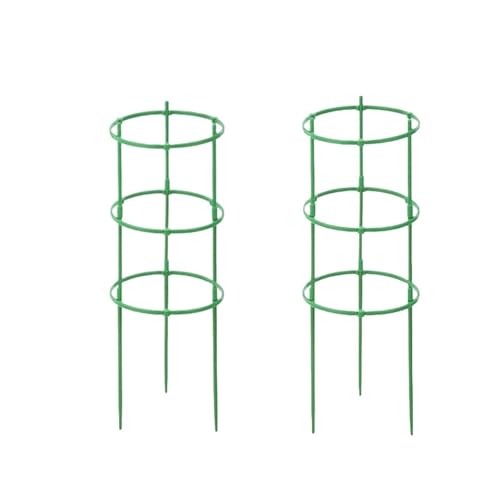 tomatenkäfig Pflanzenstützpfähle, runder Ring, Kunststoffkäfighalter, Blumentopf, Klettergitter, for Innen- und Außenbereich(18sets) von KJBDQQH